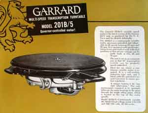 Garrard 201B/3 Two-speed 33⅓ and 78 rpm with extended motor plate