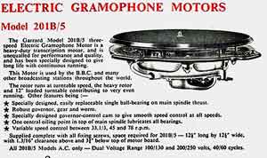 Garrard 201B/3 Two-speed 33⅓ and 78 rpm with extended motor plate