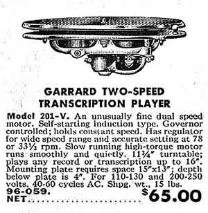 Garrard 201v Export versions