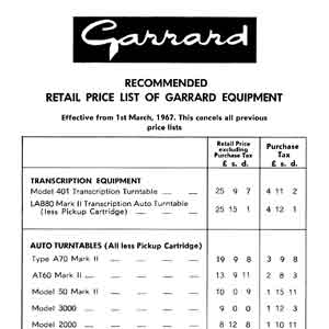 Garrard 401 1967 Price