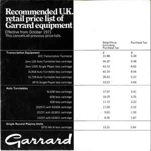 Garrard 401 1971 price